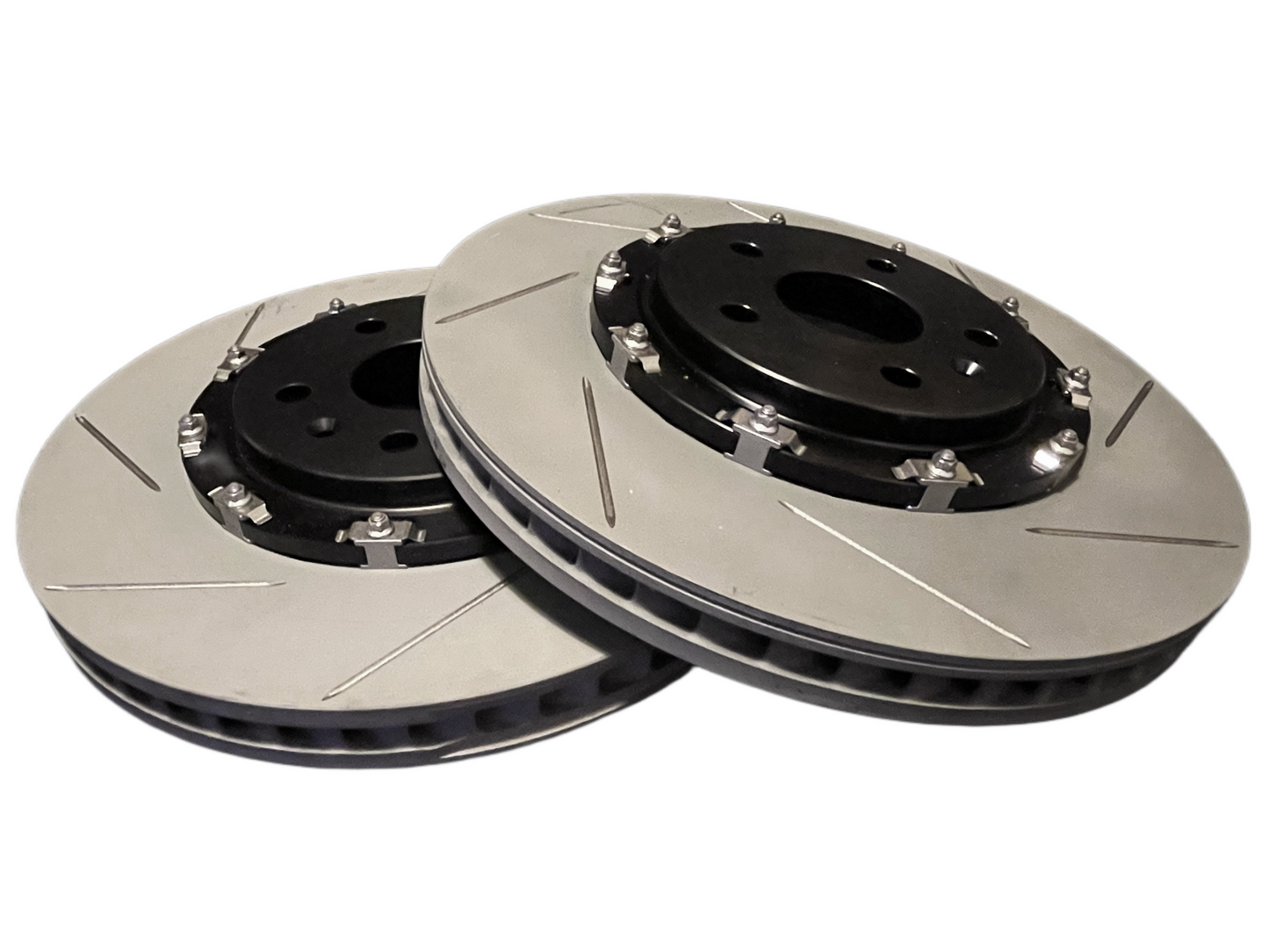 aftermarket CT5V Cadillac CT5-V Blackwing OEM replacement upgrade front rotors, slotted and heat treated for high performance braking brake use.