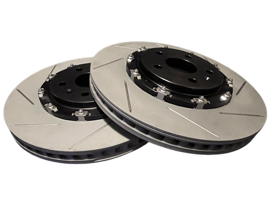 aftermarket CT5V Cadillac CT5-V Blackwing OEM replacement upgrade front rotors, slotted and heat treated for high performance braking brake use.