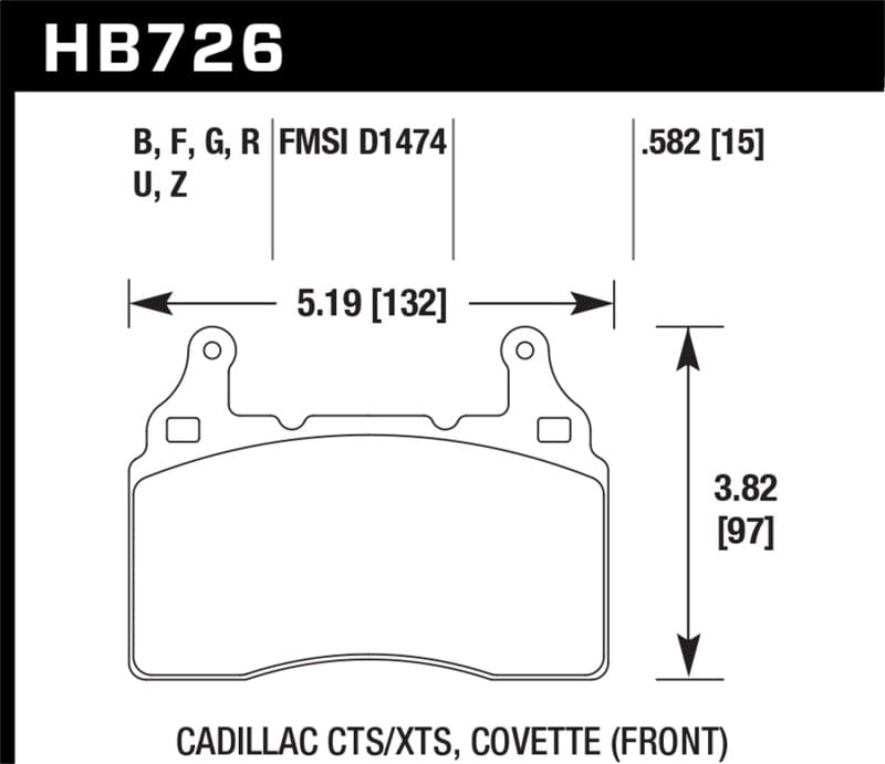 Hawk 14-15 CTS V-Sport Ceramic Street Front Brake Pads Hawk Performance