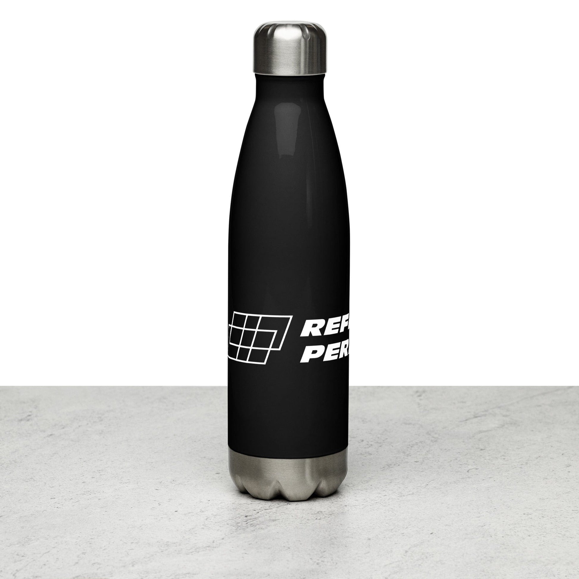 17oz Black with White RP Stainless Steel Water Bottle RENICK PERFORMANCE