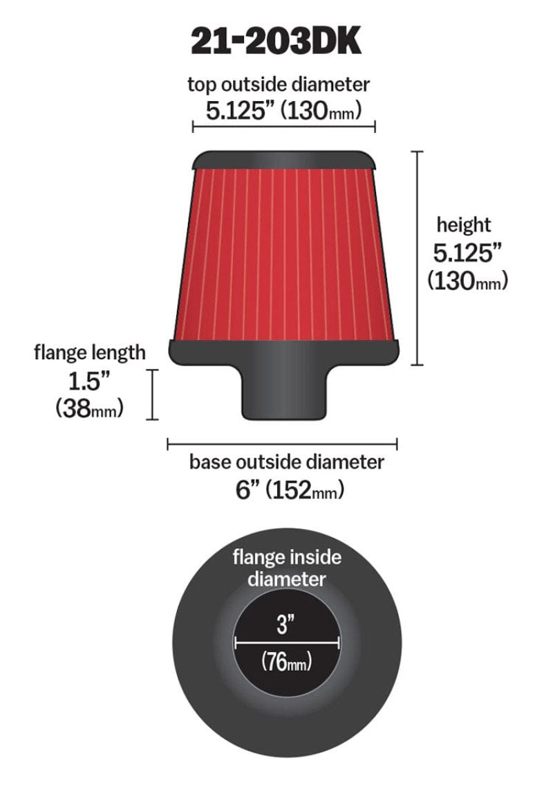 AEM 3 Inch Element Filter Replacement for RP ATS-V Intake AEM Induction