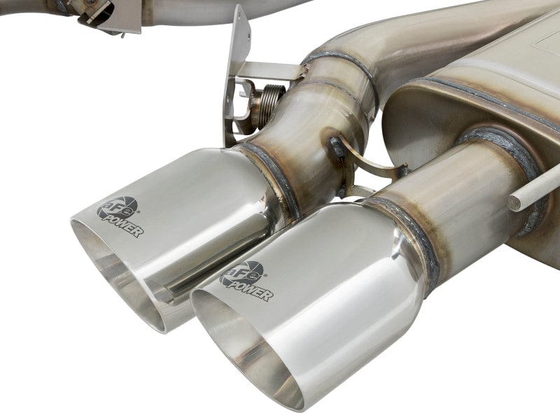 aFe MACHForce XP 3in 304 SS Cat-Back Dual Mode Exhaust w/ Polished Tips 16-19 Cadillac ATS-V V6-3.6L aFe