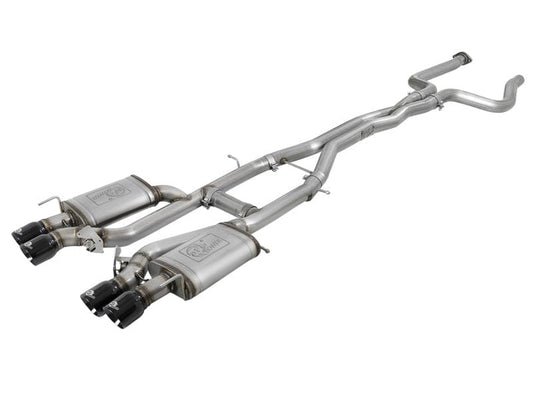 aFe MACHForce XP 3in 304SS Cat Back Exhaust s/ Black Tips 16-19 Cadillac ATS-V V6-3.6L (tt) aFe