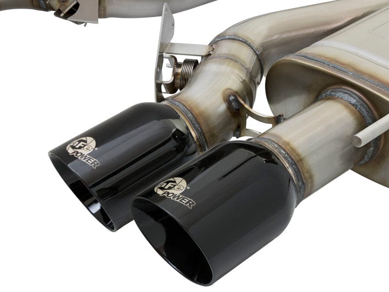 aFe MACHForce XP 3in 304SS Cat Back Exhaust s/ Black Tips 16-19 Cadillac ATS-V V6-3.6L (tt) aFe