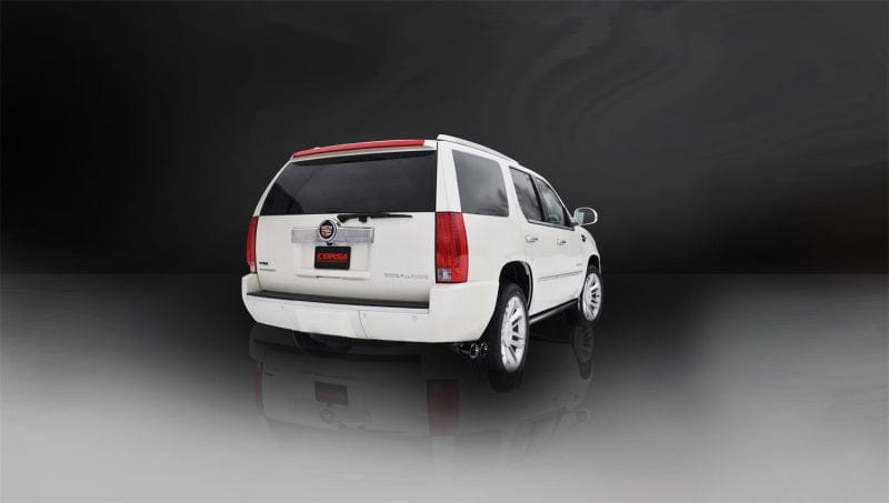 Corsa 11-14 Cadillac Escalade 6.2L V8 3in Cat-Back Single Side w Twin 4in Black Pro-Series Tips CORSA Performance