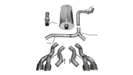 Corsa 12-14 Cadillac Escalade DUB 6.2L V8 Polished Sport Cat-Back Exhaust CORSA Performance