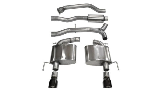 Corsa 13-19 Cadillac ATS Sedan 2.0L A/T Black Sport Dual Rear Cat-Back Exhaust CORSA Performance