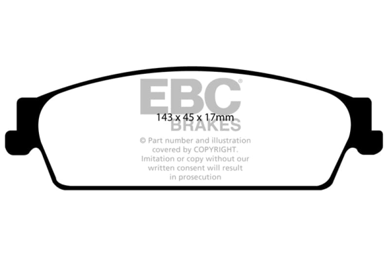 EBC 09-14 Cadillac Escalade 6.0 Hybrid Yellowstuff Rear Brake Pads EBC