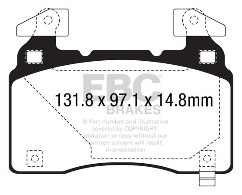 EBC 14+ Chevrolet Corvette Stingray (C7) 6.2 (Z51 Performance Package) Bluestuff Front Brake Pads EBC