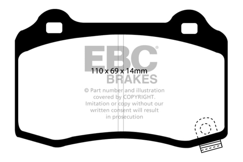 EBC 16-19 Cadillac CTS Redstuff Rear Brake Pads EBC