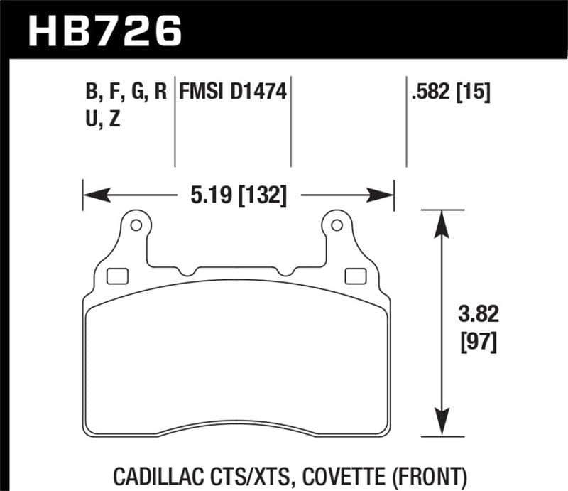 Hawk 14-15 CTS V-Sport HPS 5.0 Street Front Brake Pads Hawk Performance